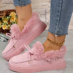 Fuzzy Round Toe Slip-Ons