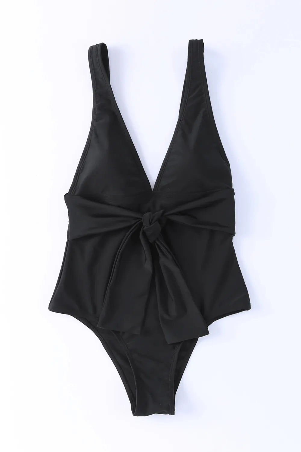 Plunge Wide Strap One-Piece Swimwear - Ladyez