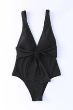 Plunge Wide Strap One-Piece Swimwear - Ladyez