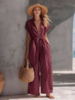 Zipper Front Wide Leg Jumpsuit