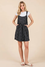 BOMBOM Floral Print Overalls with Pockets - Ladyez
