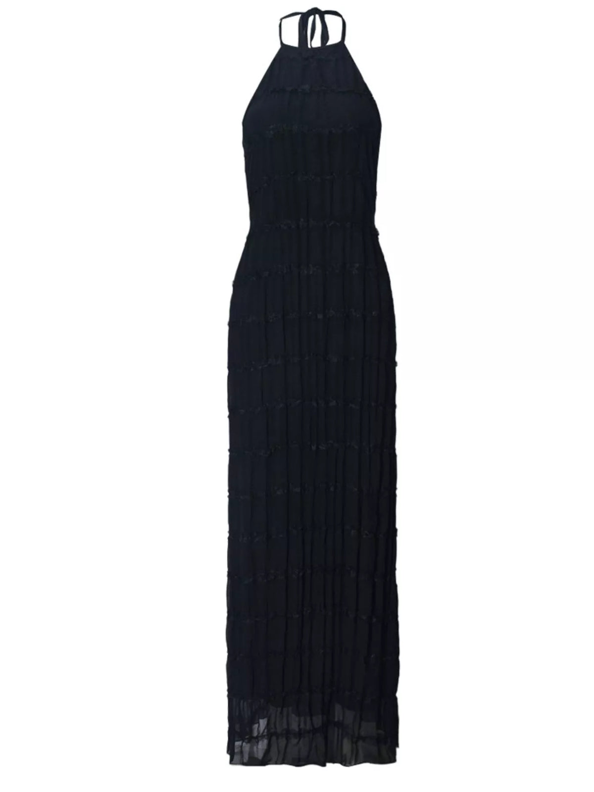 Ruched Halter Neck Maxi Dress