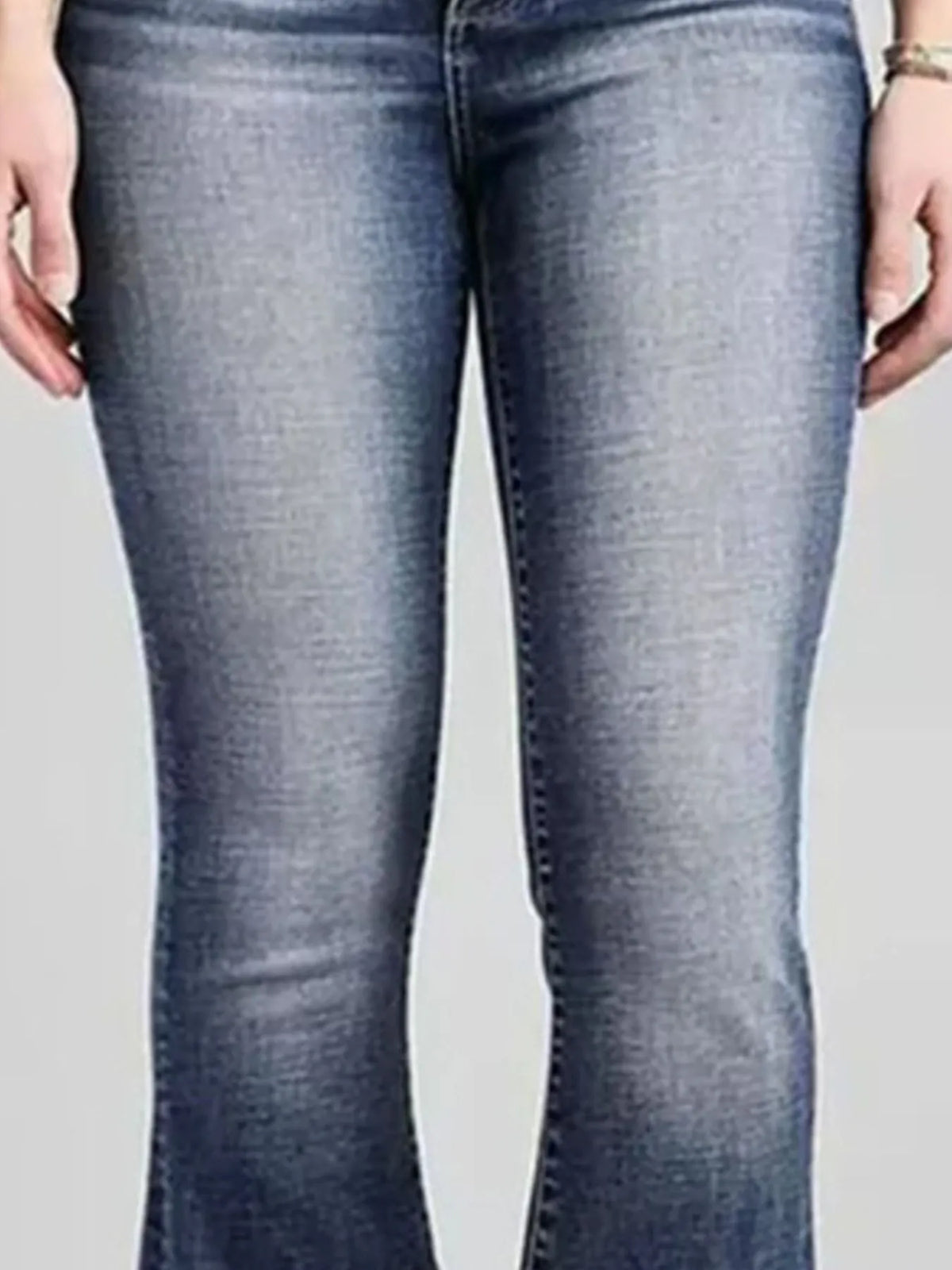 High-Rise Flare Gradient Wash Jeans - Ladyez