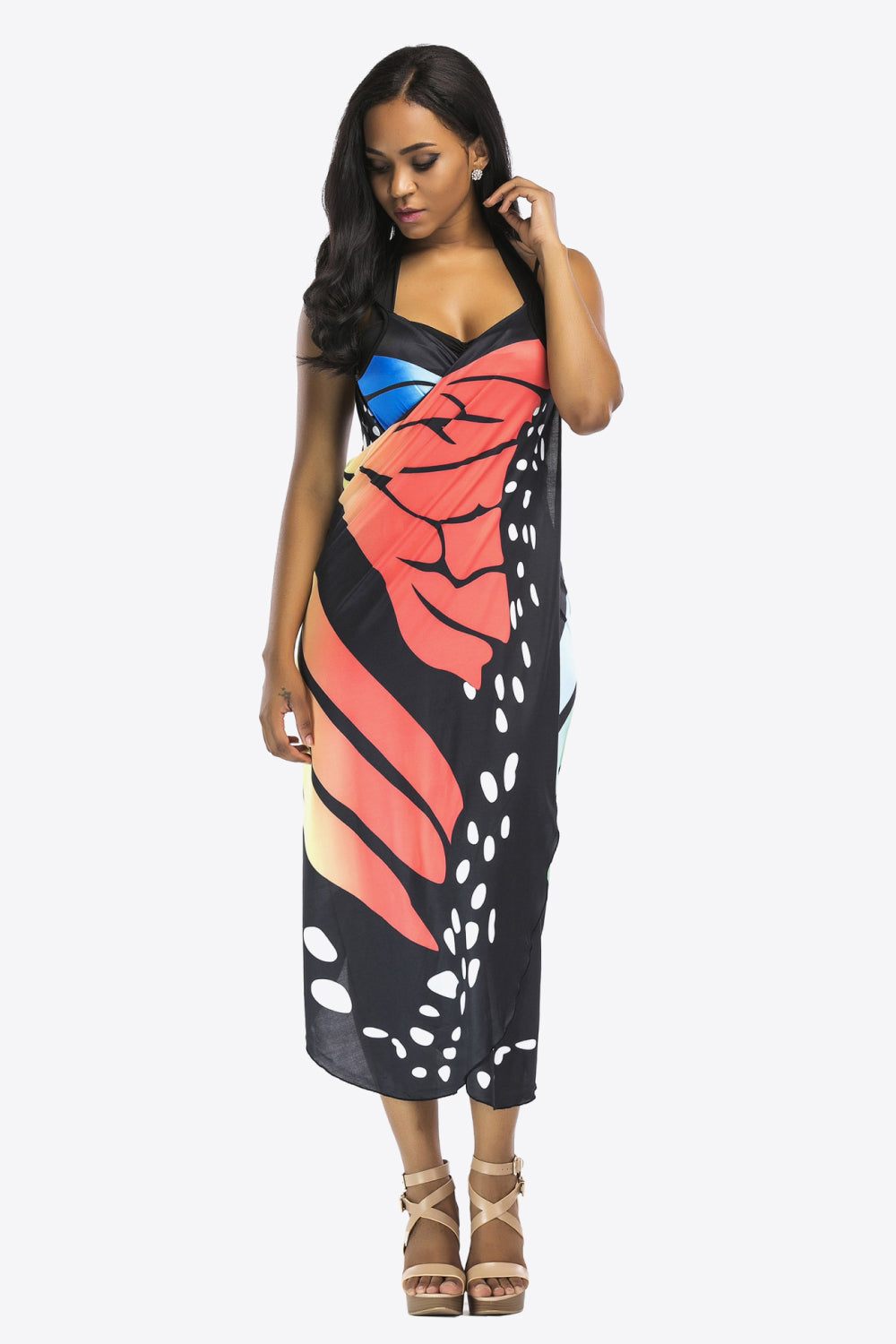 Butterfly Spaghetti Strap Cover Up - Ladyez