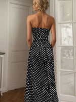 Polka Dot Strapless Maxi Dress