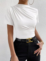 Elegant Draped Short Sleeve Top