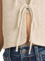 Zenana Tie Front Cropped Sweater Vest