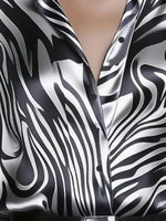 Zebra Print Button Up Shirt