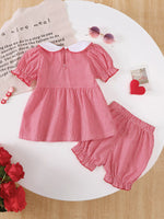 Children's Gingham 'LOVE' Top and Shorts Set