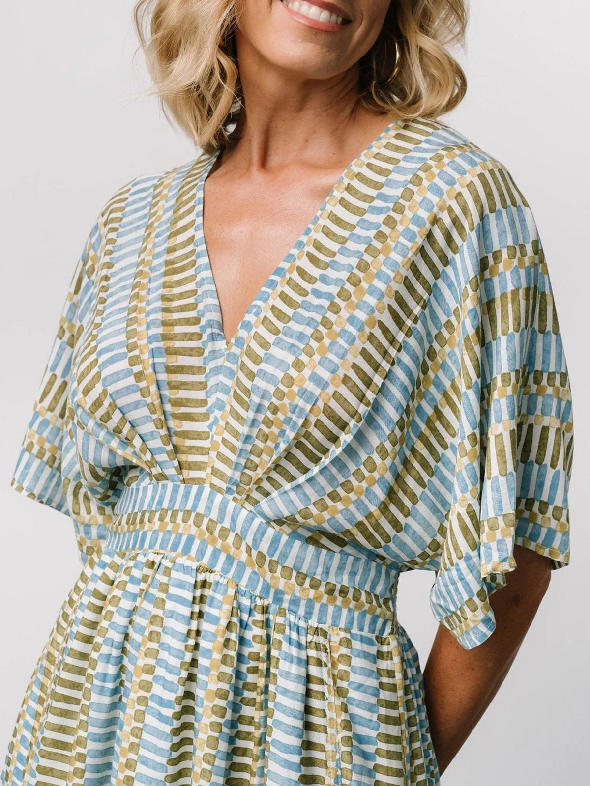 Slit V-Neck Short Sleeve Maxi Dress - Ladyez