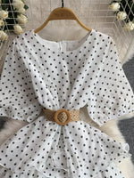 Polka Dot Ruffled Tiered Dress