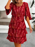 Full Size Floral Print Ruffle Hem Dress Plus Size