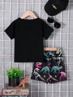 Children's Mommy's Little Boy Dinosaur Print Casual Set
