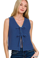 Zenana Tie Front Sweater Vest