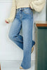 Distressed Detail Tummy Control Raw Hem Jeans