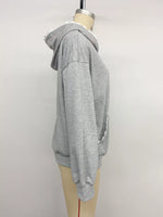 Bow Embroidered Long Sleeve Hoodie