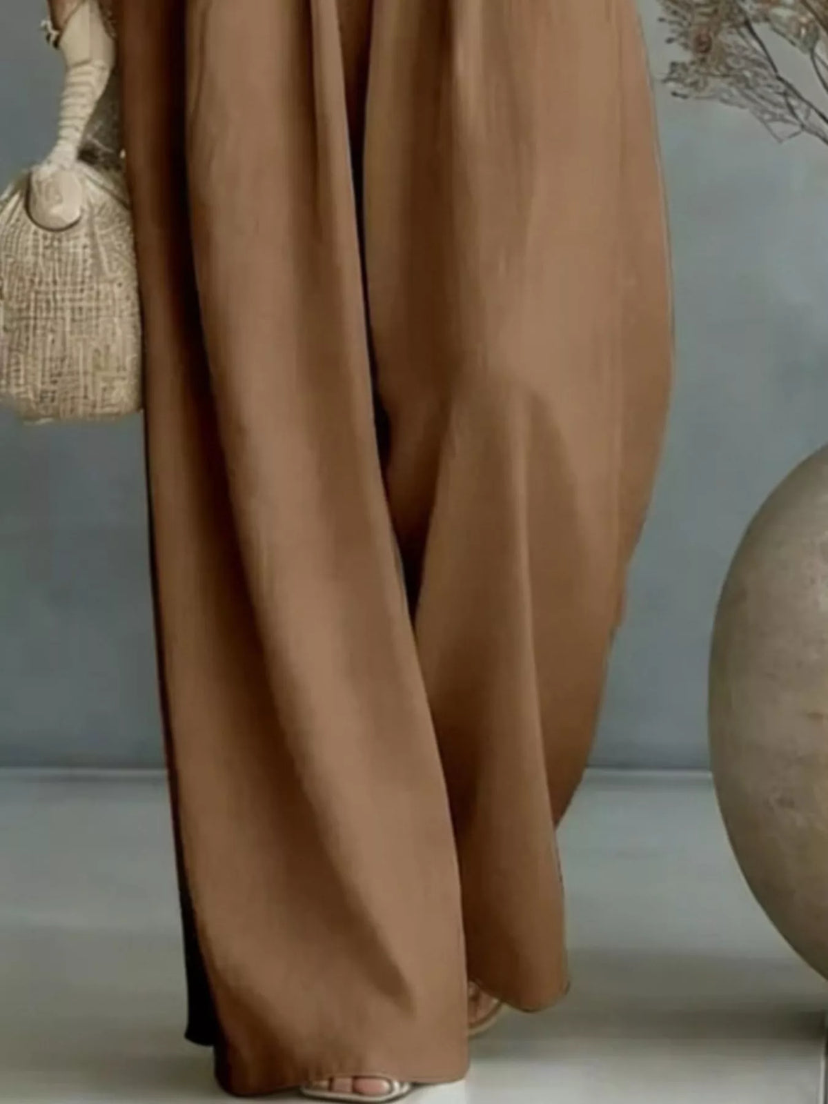 Full Size Half Sleeve Wide-Leg Jumpsuit Plus Size