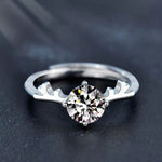 1 Carat 925 Sterling Silver Deer Antler Ring