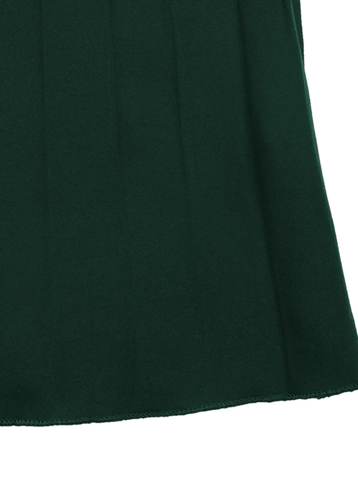 Pleated Round Neck Long Sleeve Dress