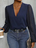 Perfee Ruched Surplice Long Sleeve Bodysuit - Ladyez