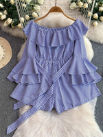 Off-Shoulder Flounce Sleeve Romper
