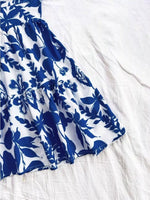 Floral Print V-Neck Tiered Mini Dress