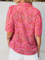 Floral Print Puff Sleeve Shirt