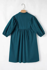 Loose Fit Puff Sleeve Mini Dress