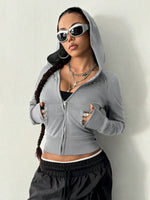 Zip-Up Long Sleeve Hoodie