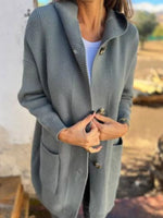 Full Size Button-Down Hooded Cardigan Plus Size