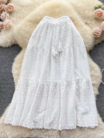 Eyelet Tiered Maxi Skirt