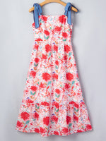 Floral Print Tie-Shoulder Midi Dress