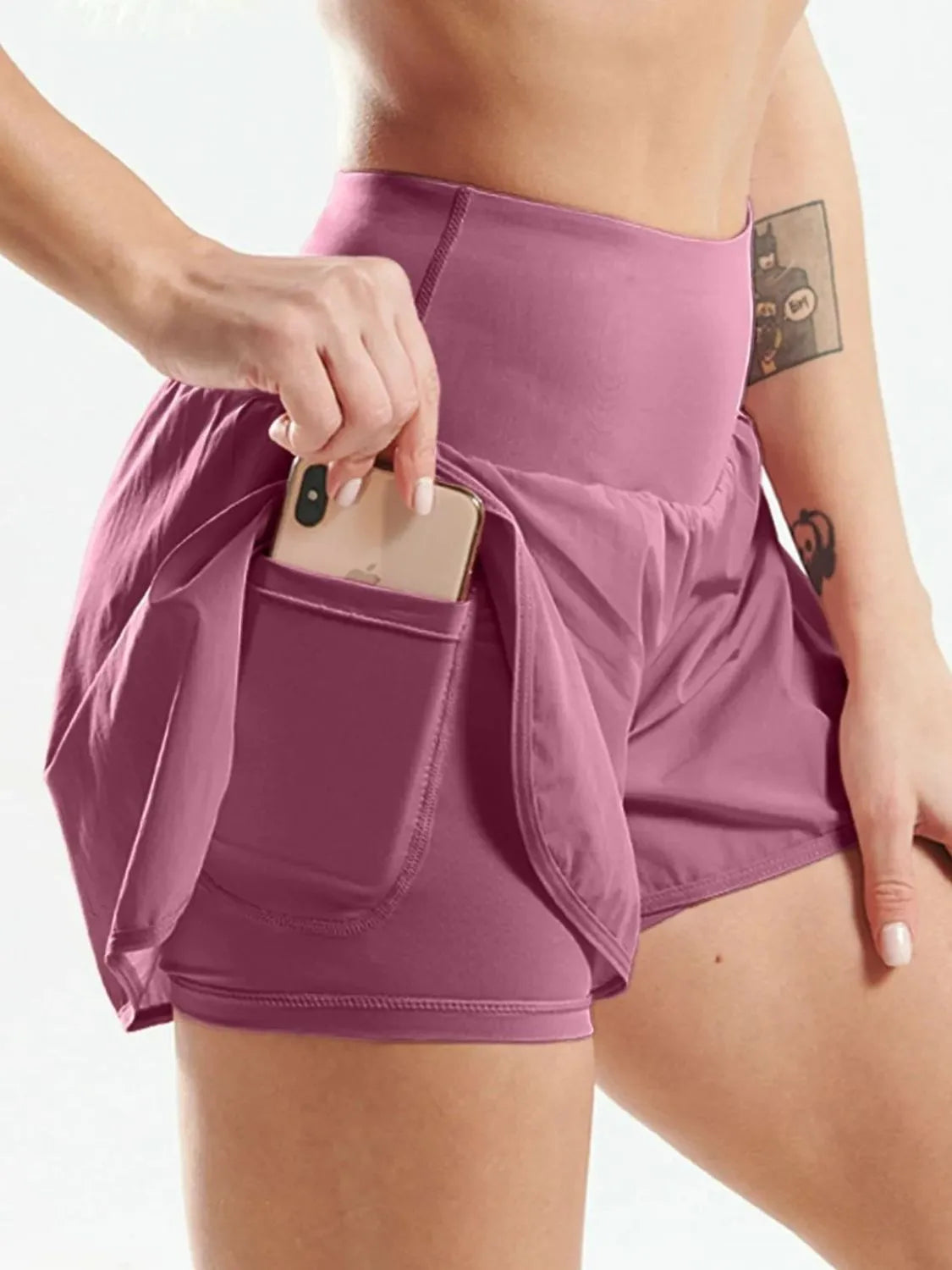 Pocketed High Waist Active Shorts - Ladyez