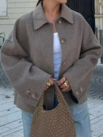 Button-Up Dropped Shoulder Outerwear