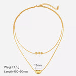 18K Gold-Plated Double Layered Necklace