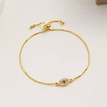 18K Gold-Plated Evil Eye Adjustable Bracelet