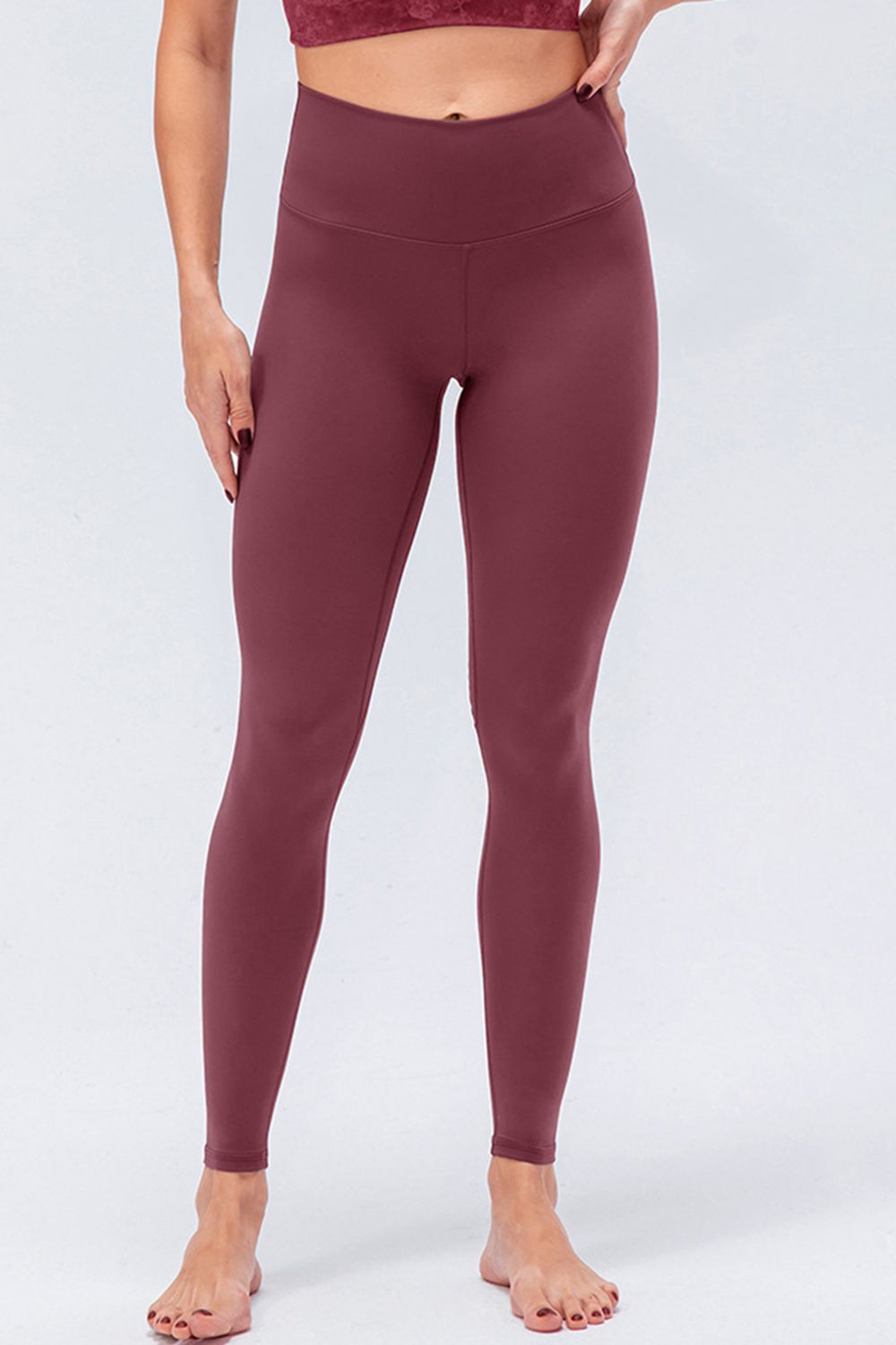 Wide Waistband Slim Fit Active Leggings - Ladyez