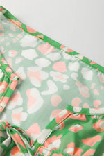 Floral Print Ruffle Sleeve Blouse