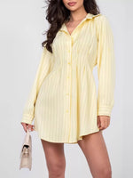 Striped Button-Down Mini Dress