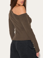 Asymmetrical Neck Button Up Cardigan