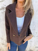 Full Size Double-Breasted Lapel Collar Blazer Plus Size