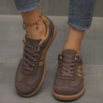 Contrast Lace Up Round Toe Sneakers