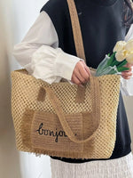 Fringe Straw Shoulder Bag
