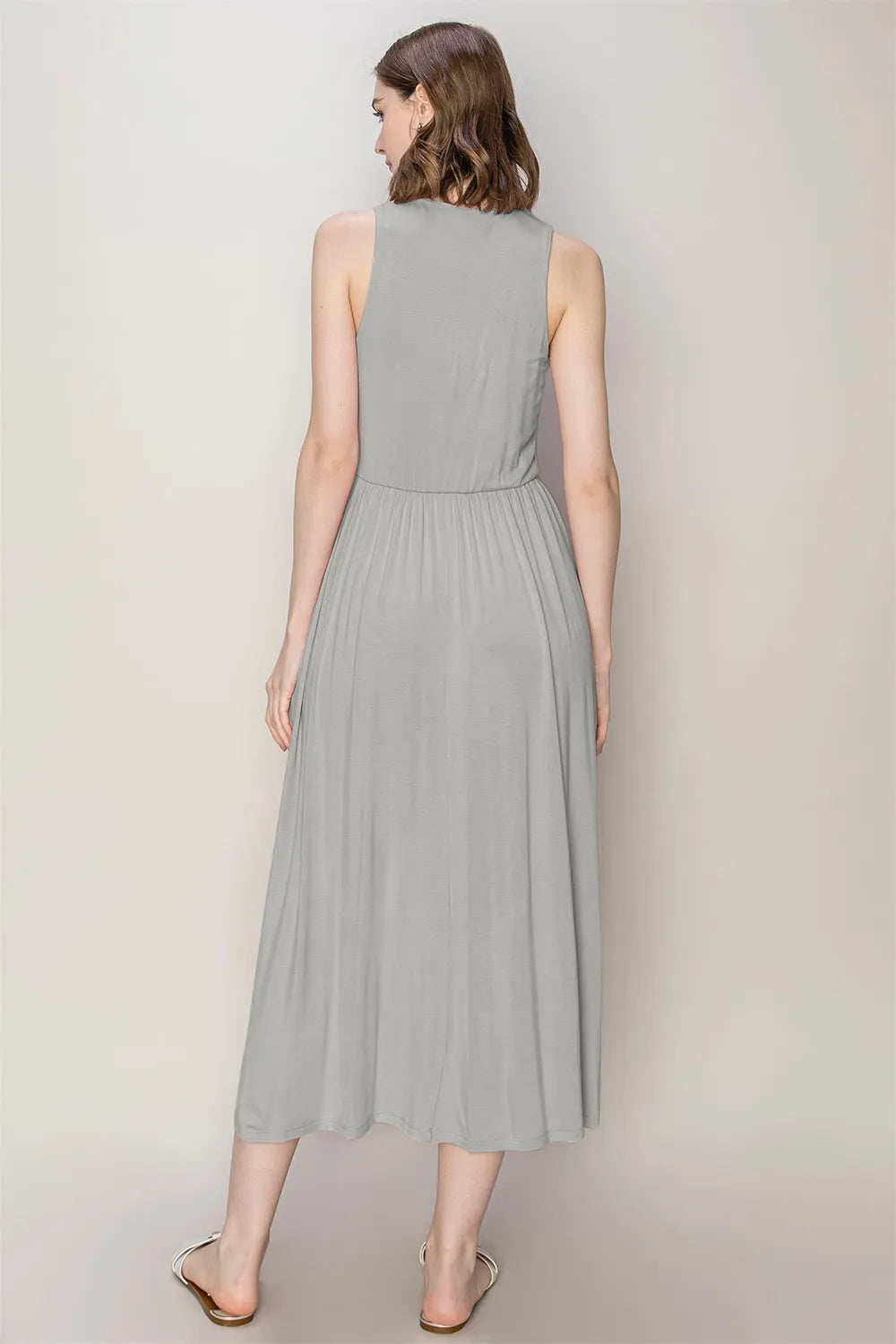 HYFVE Sleeveless Slit Midi Dress - Ladyez