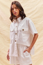 SO ME Button Down Denim Game Day Top and Shorts Set