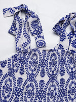 Perfee Slit Smocked Square Neck Printed Maxi Cami Dress