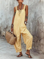 Full Size Striped Wide-Leg Jumpsuit Plus Size