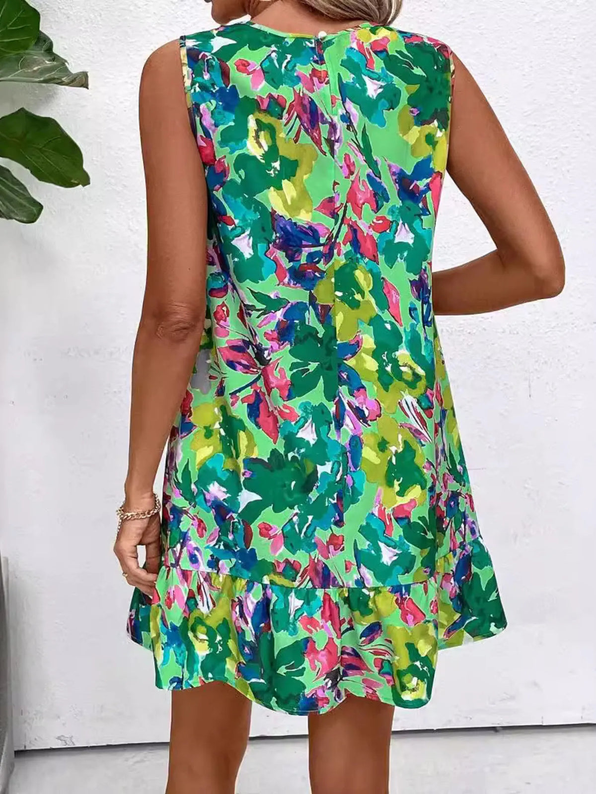 Printed Sleeveless Summer Mini Dress - Ladyez