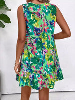 Printed Sleeveless Summer Mini Dress - Ladyez