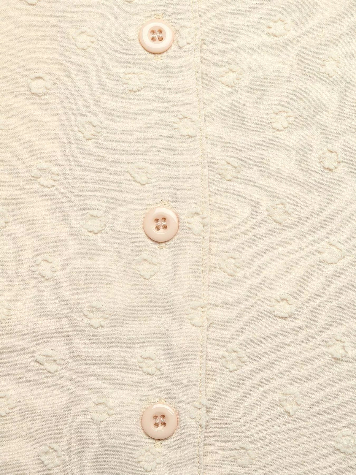 Swiss Dot Ruffled Button-Down Shirt